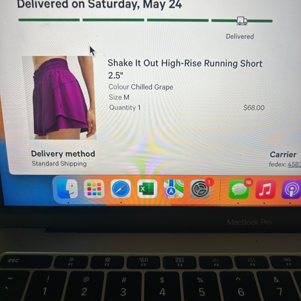 Lululemon Chilled Grape Shake it out High Rise Running Short Size M